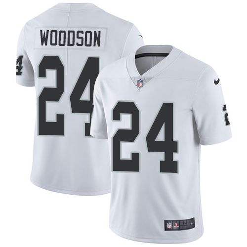 Nike Raiders #24 Charles Woodson White Men's Stitched NFL Vapor Untouchable Limited Jersey